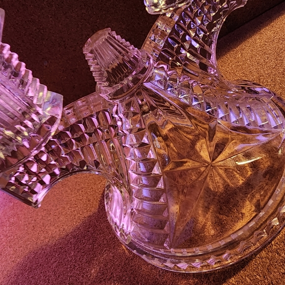 Vintage Federal Glass Double Arm Candleholder - Picture 3 of 5